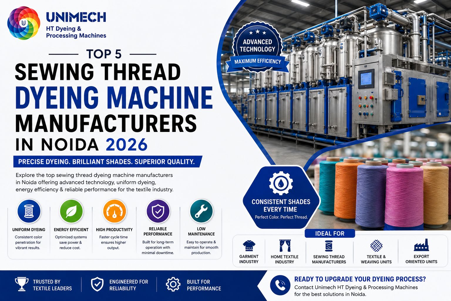 Top Sewing Thread Dyeing Machine Manufacturers in Noida 2026